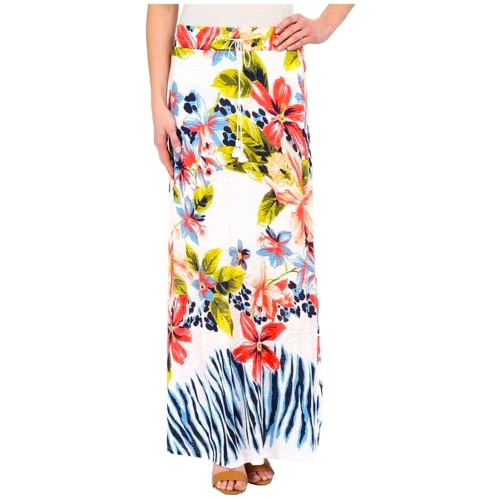 Tommy Bahama tropical floral white maxi skirt